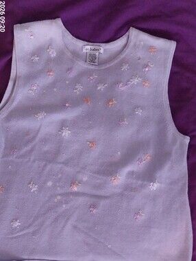 Bates  Lavender Floral Sequin Tank Top